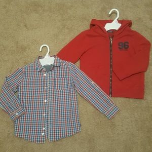 Okaidi Boys Button Up Shirt and Hoodie Bun…
